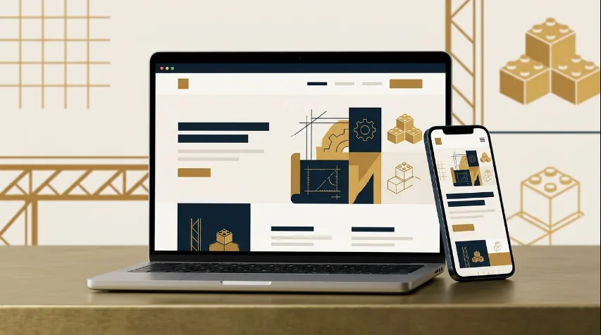 A fast, modern contractor website shown on a laptop and phone, built by Foundations